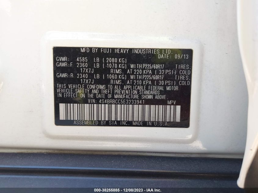 2014 SUBARU OUTBACK 2.5I PREMIUM - 4S4BRBCC5E3233941
