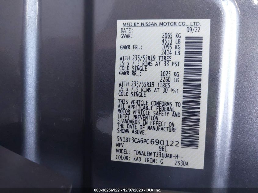 2023 NISSAN ROGUE SL - 5N1BT3CA6PC690122
