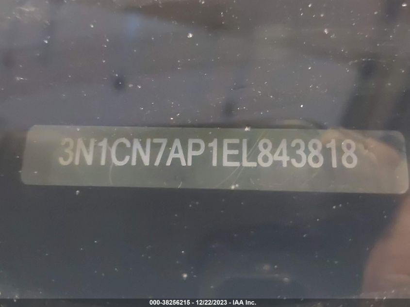 2014 NISSAN VERSA S PLUS - 3N1CN7AP1EL843818