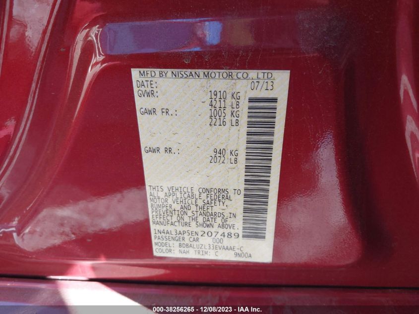 2014 NISSAN ALTIMA 2.5 SV - 1N4AL3AP5EN207489