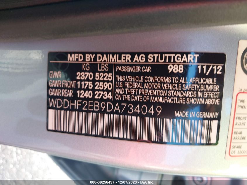 2013 MERCEDES-BENZ E 350 BLUETEC WDDHF2EB9DA734049