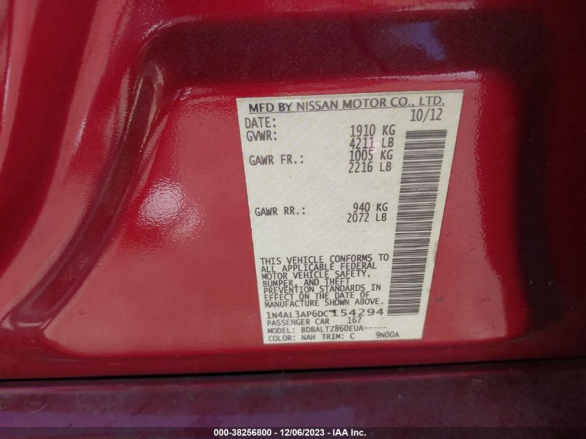 2013 NISSAN ALTIMA 2.5 SV - 1N4AL3AP6DC154294