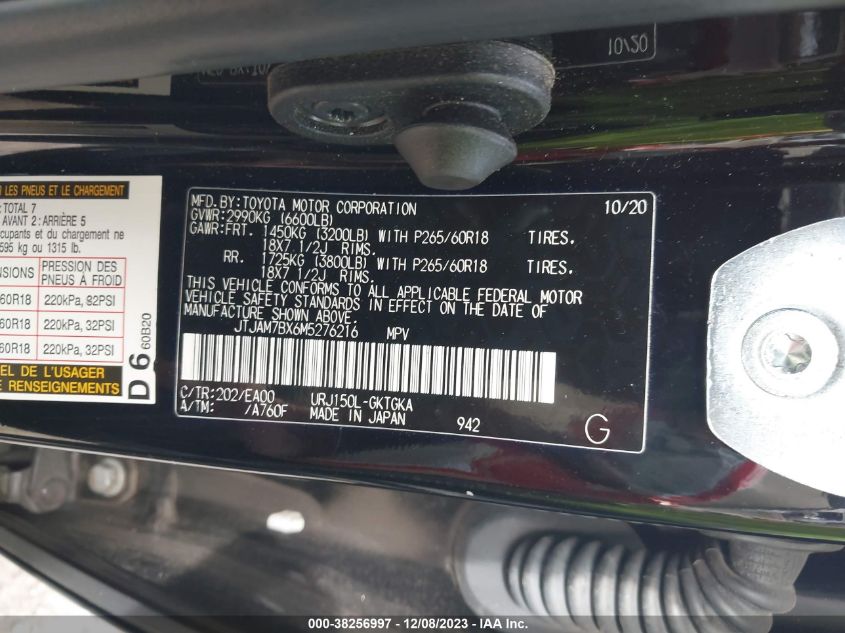 2021 LEXUS 460 PREMIUM JTJAM7BX6M5276216