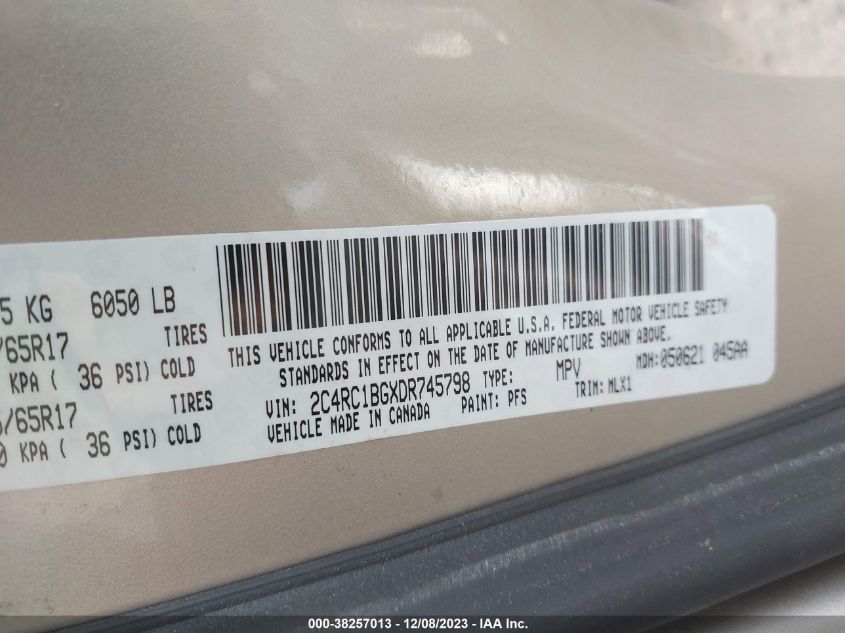 2013 CHRYSLER TOWN  COUNTRY TOURING-L - 2C4RC1CGXDR745798