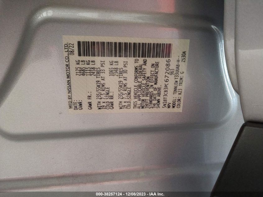 2023 NISSAN ROGUE SL - 5N1BT3CB3PC672086