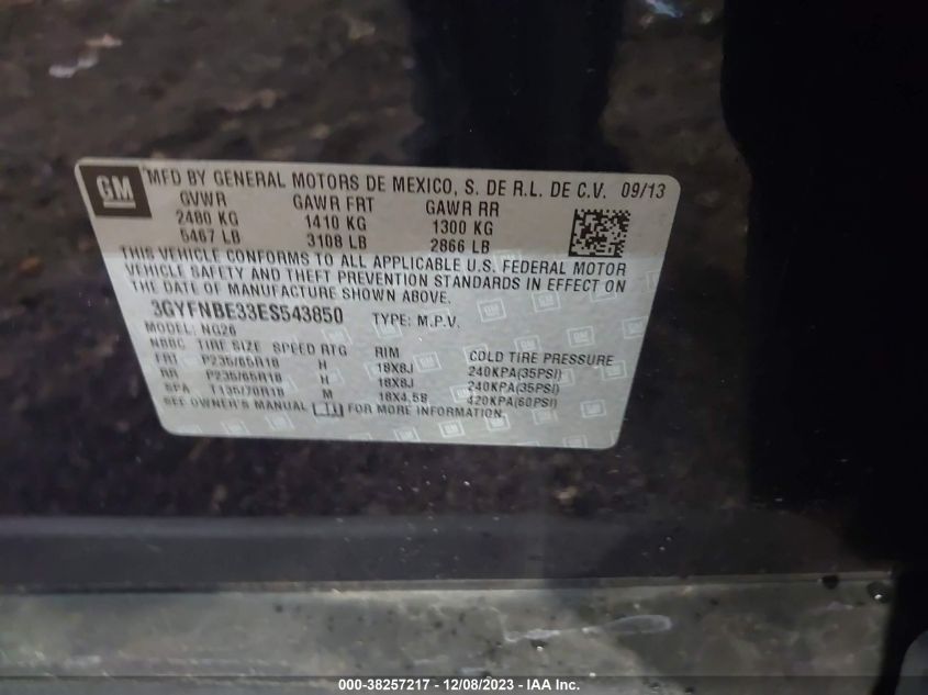 2014 CADILLAC SRX LUXURY COLLECTION - 3GYFNBE33ES543850