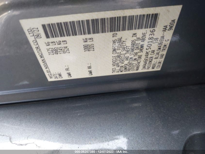 2023 NISSAN MAXIMA SR - 1N4AA6EV4PC501836