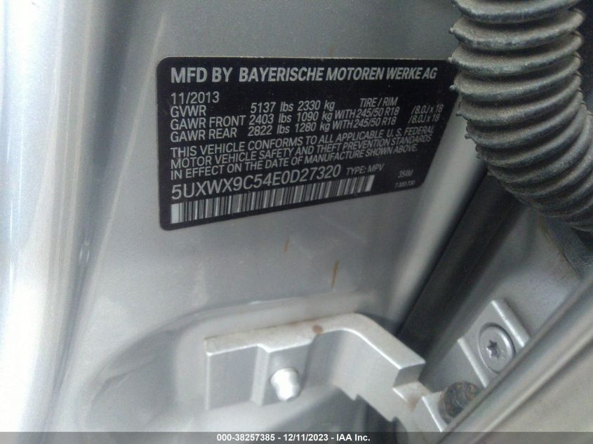 2014 BMW X3 XDRIVE28I - 5UXWX9C54E0D27320