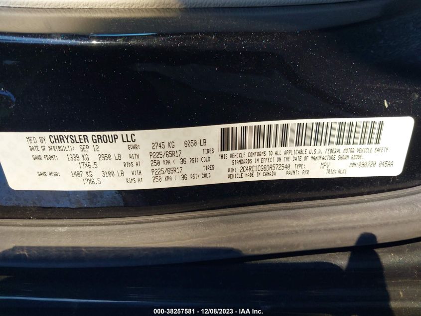 2013 CHRYSLER TOWN  COUNTRY TOURING-L - 2C4RC1CG6DR572540