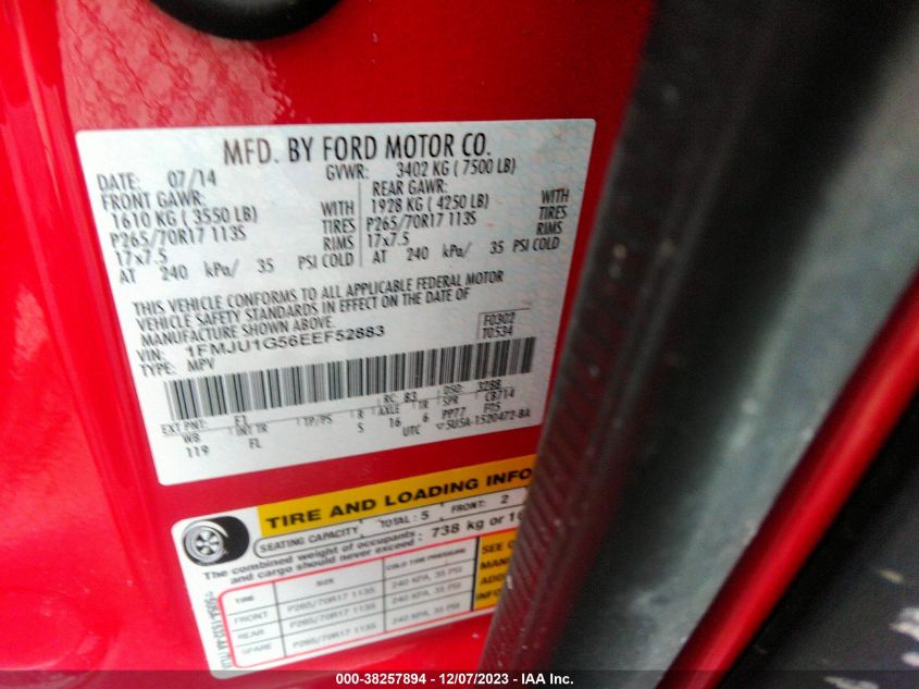 2014 FORD EXPEDITION XL - 1FMJU1G56EEF52883