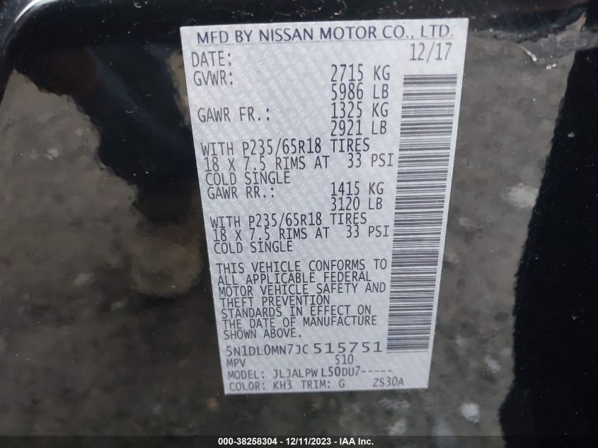 2018 INFINITI QX60 - 5N1DL0MN7JC515751