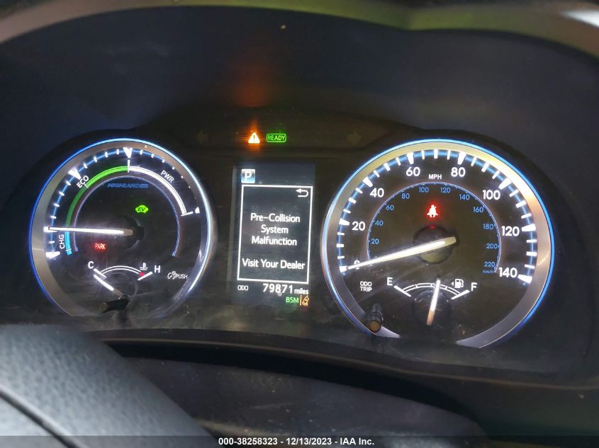 2017 TOYOTA HIGHLANDER HYBRID XLE - 5TDJGRFH1HS021613