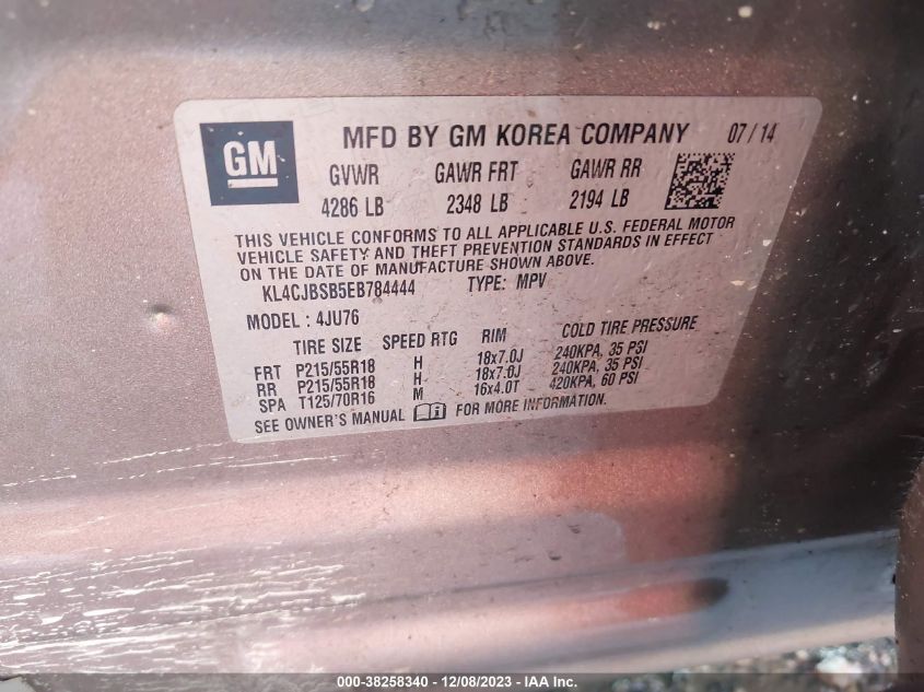 2014 BUICK ENCORE CONVENIENCE - KL4CJBSB5EB784444