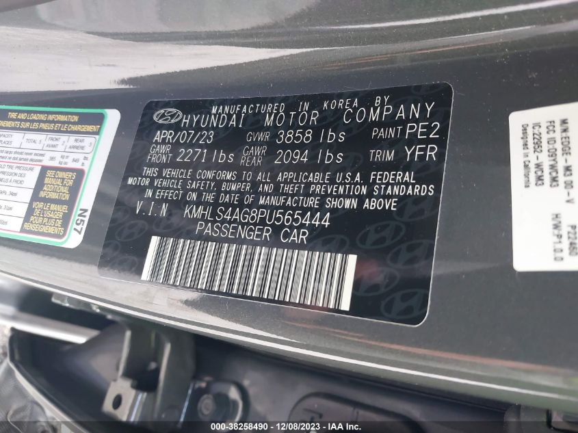 2023 HYUNDAI ELANTRA SEL - KMHLS4AG8PU565444