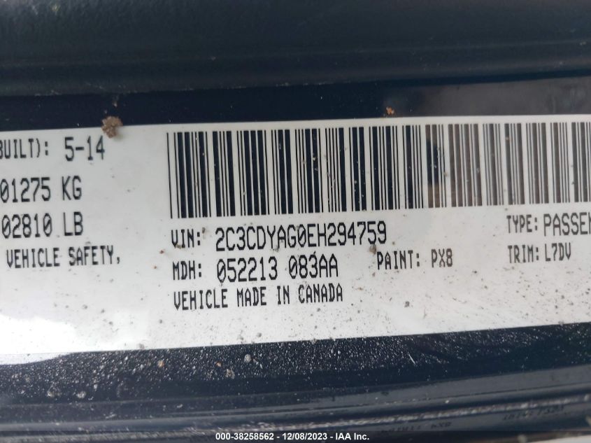 2014 DODGE CHALLENGER SXT - 2C3CDYAG0EH294759