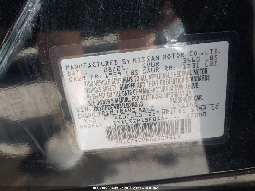 2021 NISSAN KICKS SV - 3N1CP5CV8ML529513
