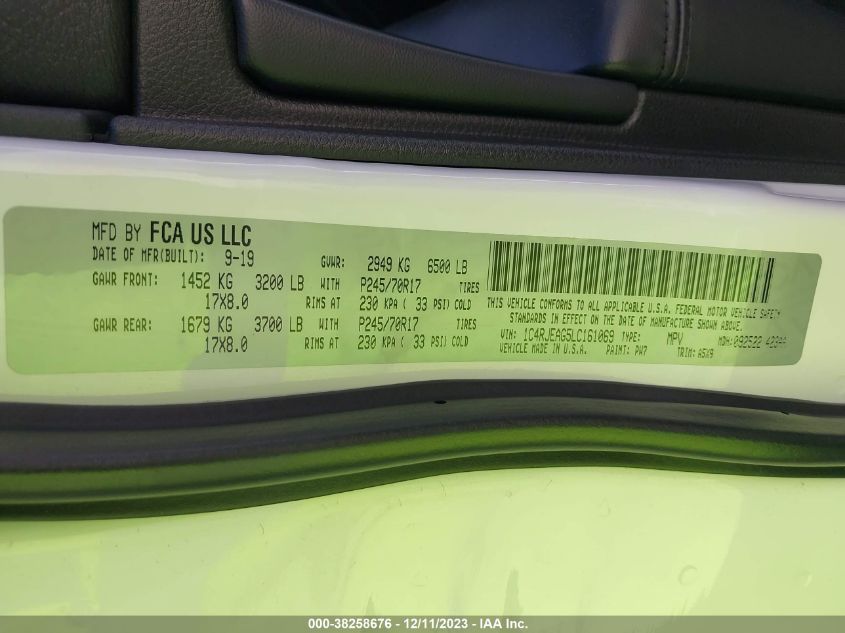 2020 JEEP GRAND CHEROKEE LAREDO E 4X2 - 1C4RJEAG5LC161069