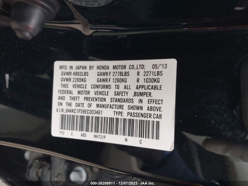 2014 ACURA RLX TECH PKG - JH4KC1F59EC003461