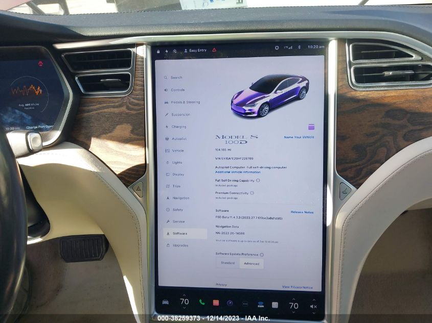 2017 TESLA MODEL S 100D/60D/75D/90D/P100D - 5YJSA1E29HF228789