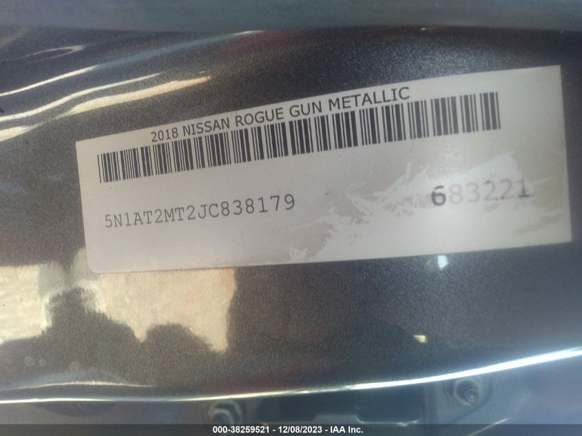 2018 NISSAN ROGUE S - 5N1AT2MT2JC838179