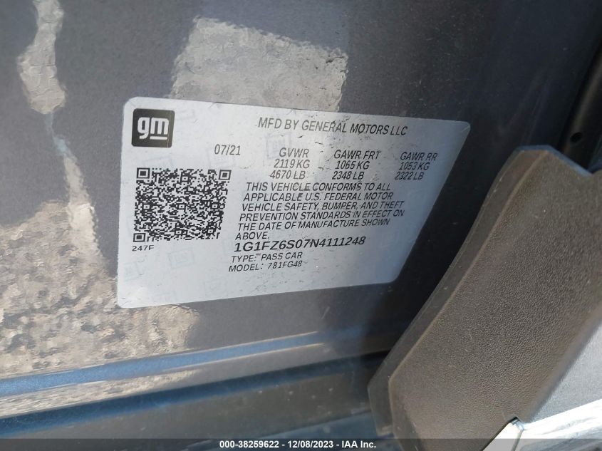 2022 CHEVROLET BOLT EUV PREMIER - 1G1FZ6S07N4111248