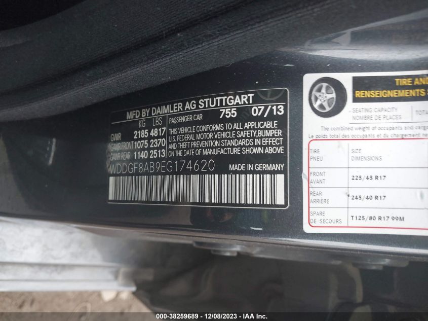 2014 MERCEDES-BENZ C 300 LUXURY 4MATIC - WDDGF8AB9EG174620