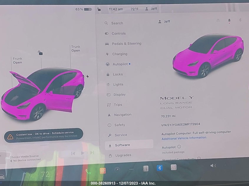 VIN 5YJYGAEE2MF172904 2021 TESLA MODEL Y