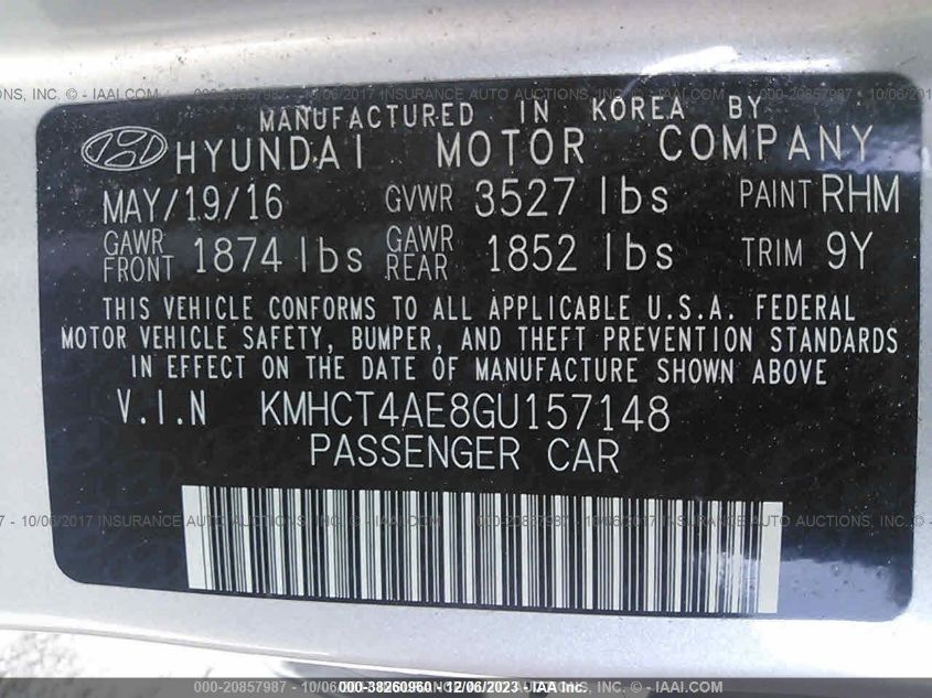 2016 HYUNDAI ACCENT SE - KMHCT4AE8GU157148