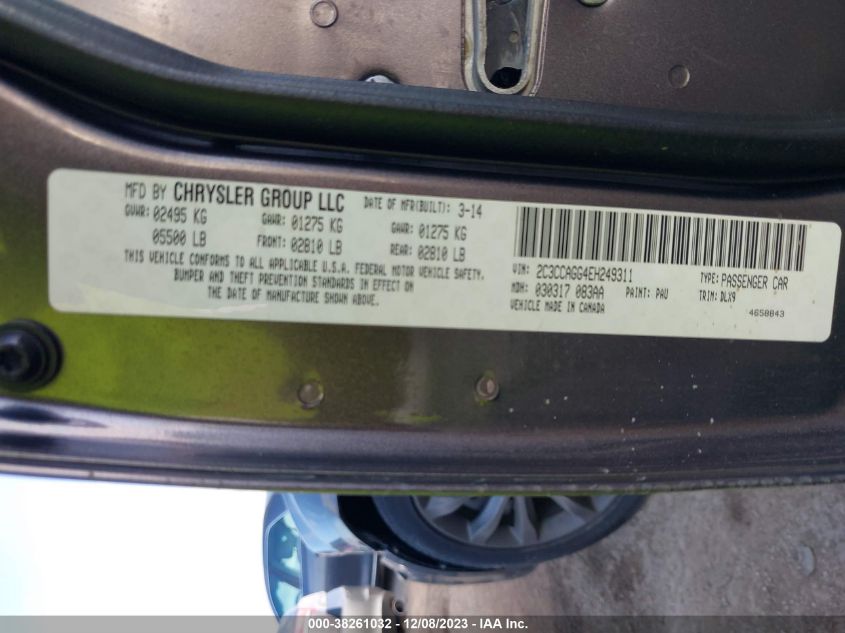 2014 CHRYSLER 300 S - 2C3CCAGG4EH249311
