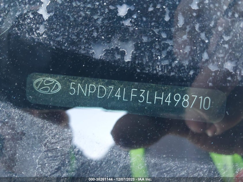 VIN 5NPD74LF3LH498710 2020 HYUNDAI ELANTRA SE