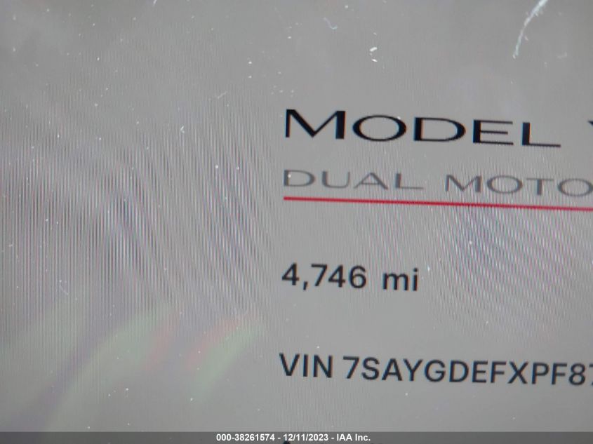 2023 TESLA MODEL Y - 7SAYGDEFXPF873594