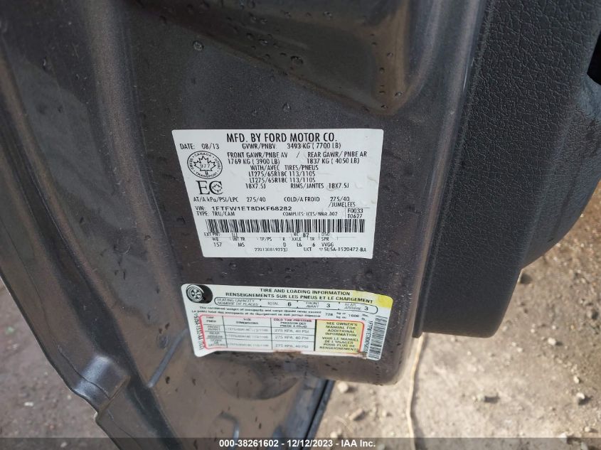 2013 FORD F-150 XLT - 1FTFW1ET8DKF68282