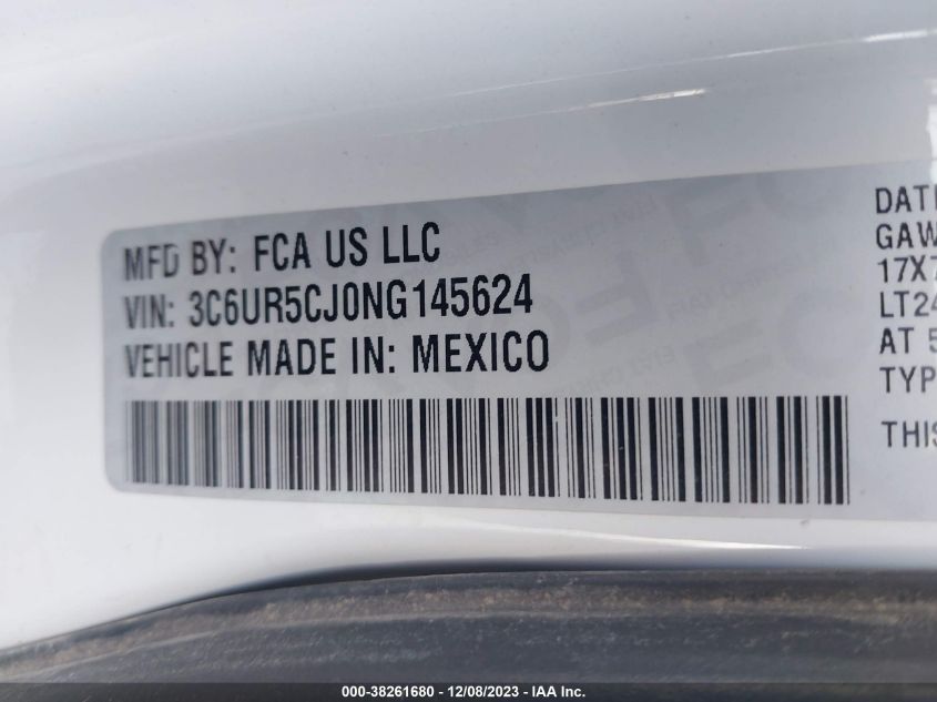 2022 RAM 2500 TRADESMAN - 3C6UR5CJ0NG145624