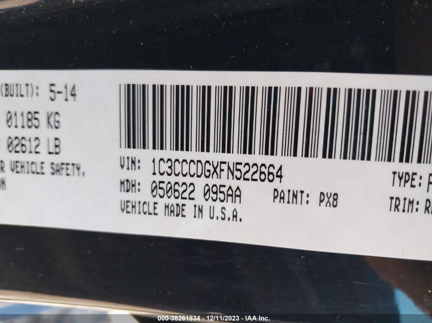 2015 CHRYSLER 200 S - 1C3CCCDGXFN522664