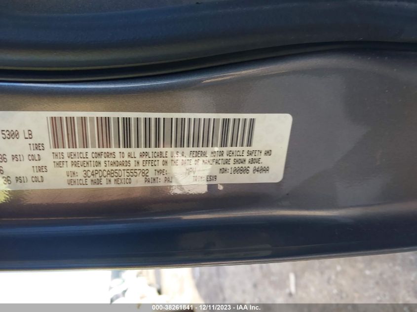 2013 DODGE JOURNEY SE - 3C4PDCAB5DT555782
