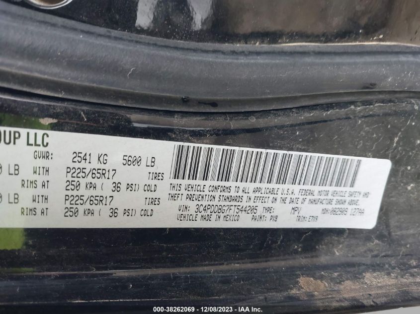 2015 DODGE JOURNEY SXT - 3C4PDDBG7FT544205