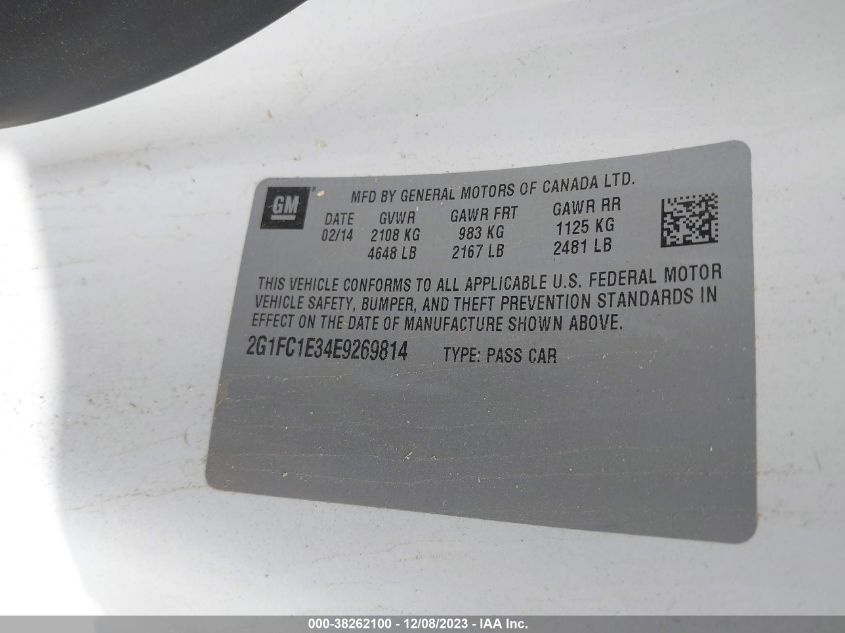 2014 CHEVROLET CAMARO 2LT - 2G1FC1E34E9269814