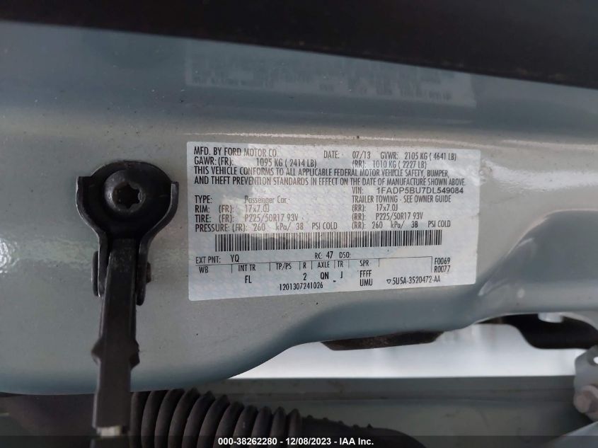 2013 FORD C-MAX HYBRID SEL - 1FADP5BU7DL549084