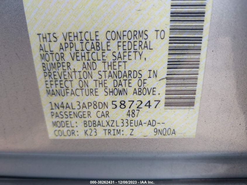 2013 NISSAN ALTIMA 2.5 SL - 1N4AL3AP8DN587247