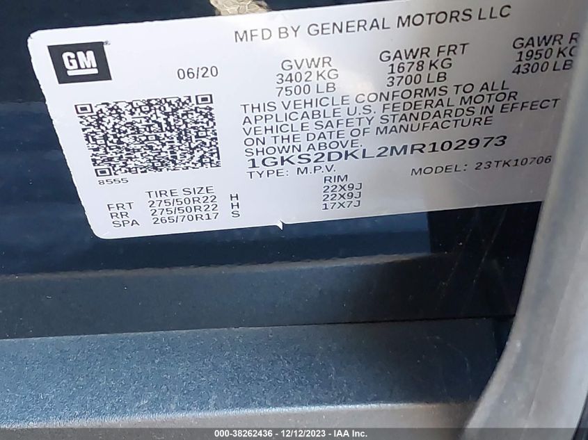 2021 GMC YUKON DENALI - 1GKS2DKL2MR102973