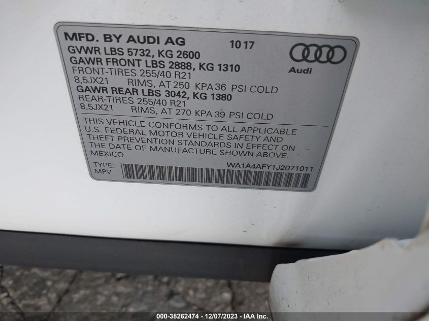 2018 AUDI SQ5 3.0T PREMIUM PLUS WA1A4AFY1J2071011
