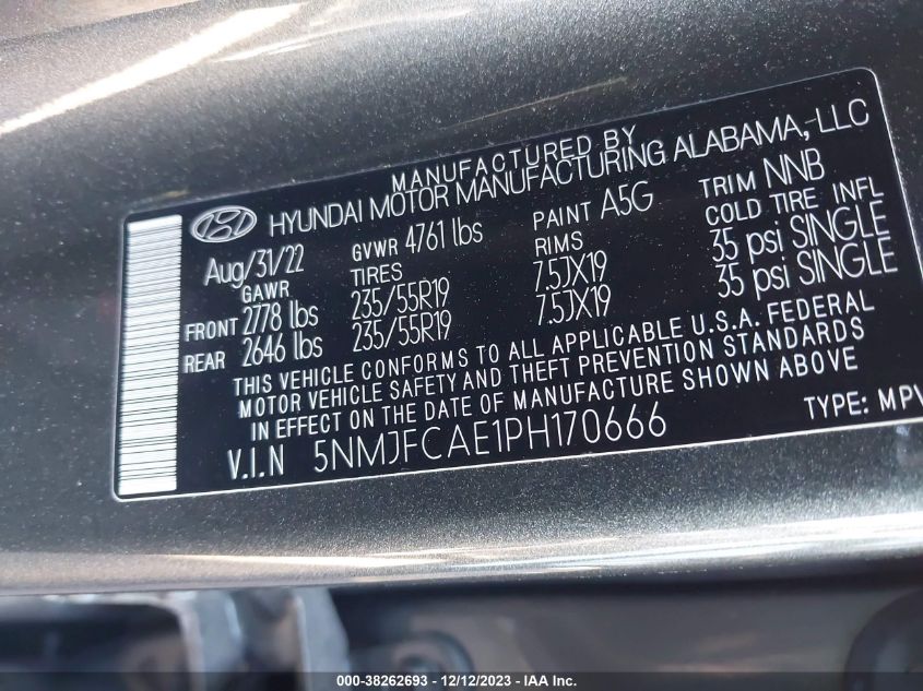 2023 HYUNDAI TUCSON SEL - 5NMJFCAE1PH170666