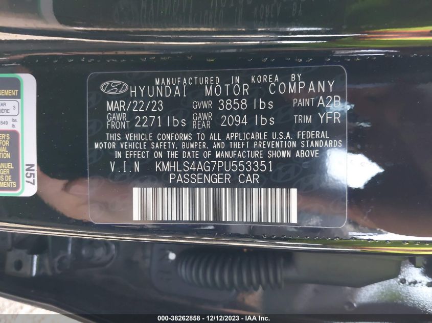 2023 HYUNDAI ELANTRA SEL - KMHLS4AG7PU553351