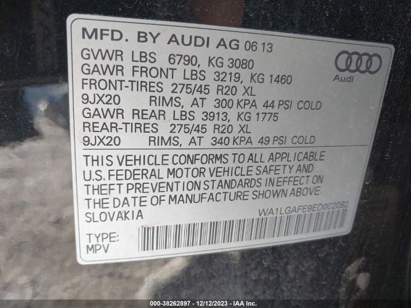 2014 AUDI Q7 3.0T PREMIUM PLUS - WA1LGAFE9ED002082