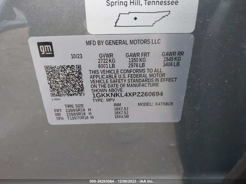 2023 GMC ACADIA SLE - 1GKKNKL4XPZ260694