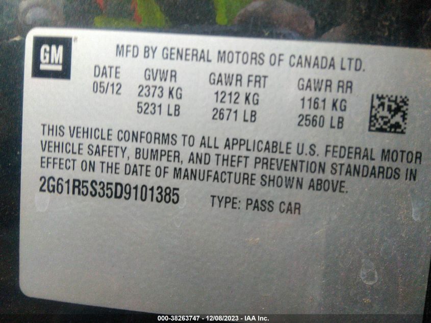 2013 CADILLAC XTS LUXURY - 2G61R5S35D9101385