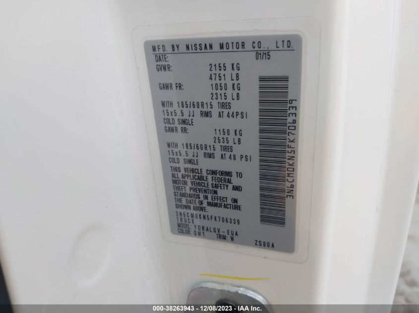 2015 NISSAN NV200 SV - 3N6CM0KN5FK706339