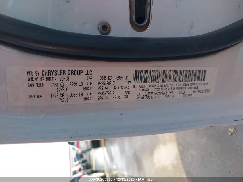 2014 RAM 1500 TRADESMAN - 1C6RR7FTXES189041