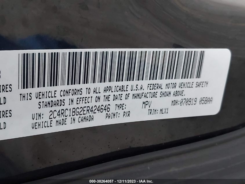 2014 CHRYSLER TOWN  COUNTRY TOURING - 2C4RC1BG2ER424646