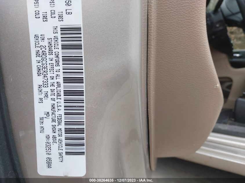2014 DODGE GRAND CARAVAN SXT - 2C4RDGCG3ER347333
